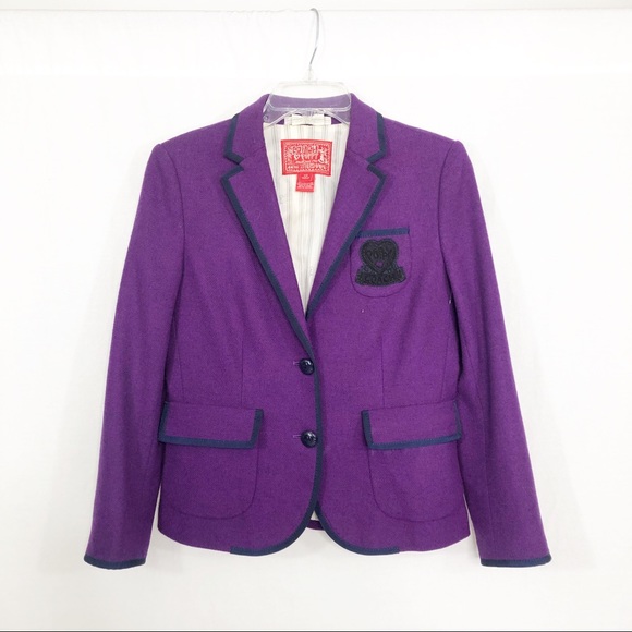 Coach Poppy Wool Academia Blazer Jacket, Size XS, Purple - Picture 1 of 4